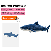 Coussin de câlin personnalisé super doux en forme de requin, en coton PP certifié EN71, adorable jouet en peluche animal marin, couleurs et tailles personnalisables