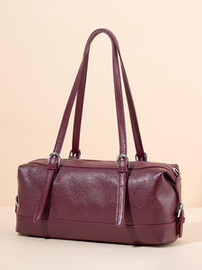 Sac à main en cuir de vachette simple pour femmes, grande capacité, sac à main en cuir Joker, sac à bandoulière de haute qualité pour femmes, logo personnalisé, faible MOQ - Product Image 2