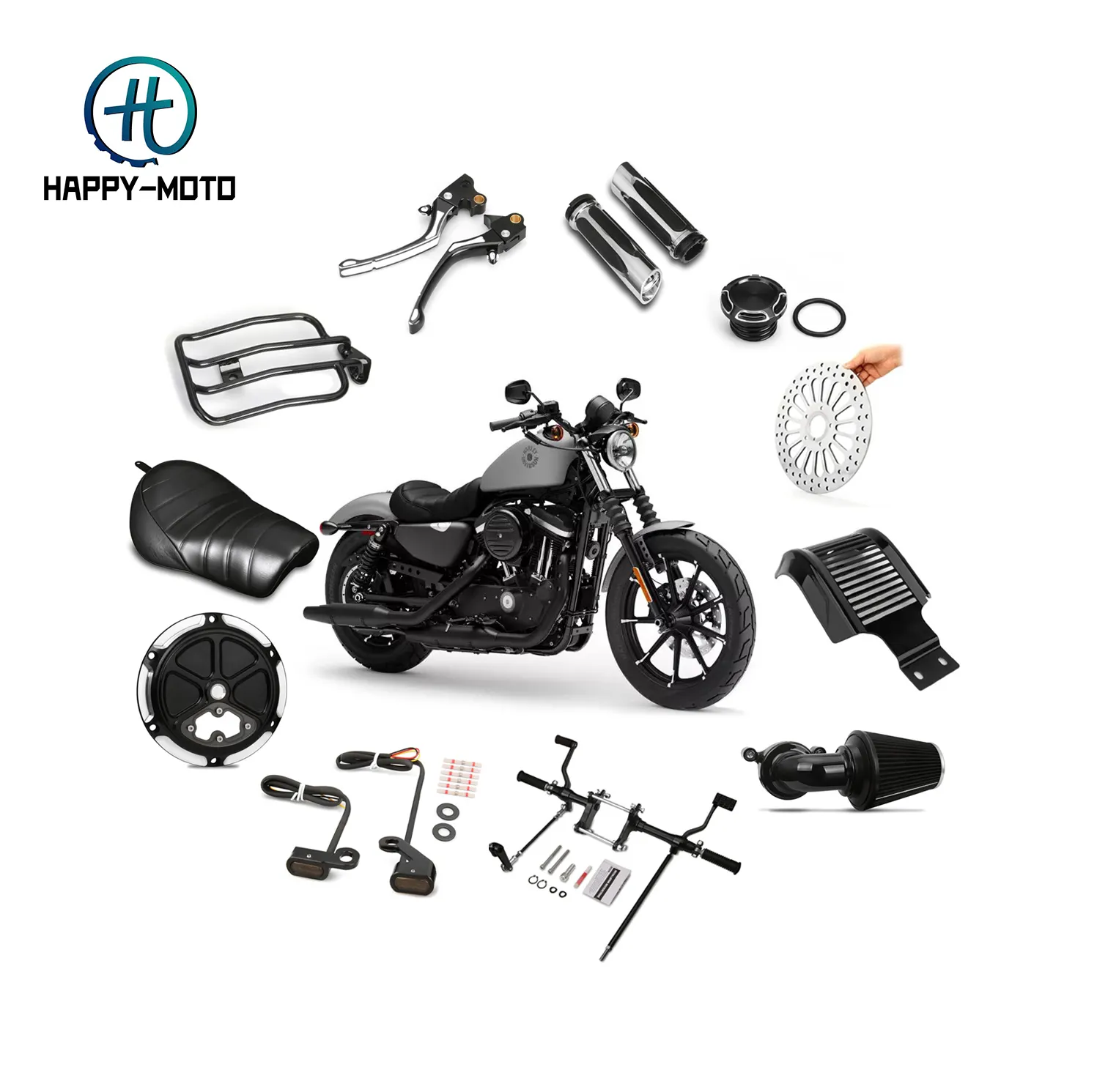 Toptan motor parçaları Sportster ileri kontrol kavrama koltuk hava filtresi işık Harley Davidson motosiklet özel aksesuarlar