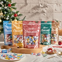 Quantité minimale de commande 200 pièces impression numérique personnalisé grands sacs à barbe à papa transparent sac transparent bonbons fermeture éclair en plastique pour Noël