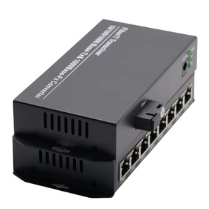 Convertidor de Medios de <span class=keywords><strong>Fibra</strong></span> Óptica Gigabit de 8 Puertos y 1000 Mbps, RJ45, 3 KM, 20 KM, Transceptores de <span class=keywords><strong>Fibra</strong></span> Óptica, 8*RJ45, 1 <span class=keywords><strong>Fibra</strong></span> - Product Image 1