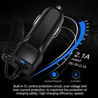 Chargeur de voiture USB Type-C 15W, câble de charge rapide pour Android, matériau PC ignifuge