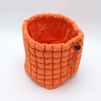 Pochette cosmétique matelassée à cordon, texture nuage douce et moelleuse, organiseur de maquillage, grande capacité, sac de voyage pour articles de toilette
