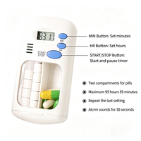 Organisateur de pilules intelligent portable de haute qualité avec boîte de rangement en plastique, fonctions de rappel et de minuterie d'alarme