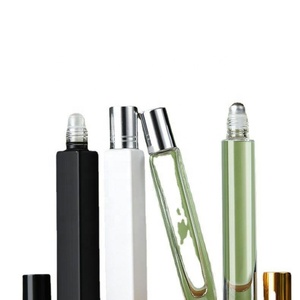 Wholesale 10ml <b>Black</b> Essential Oil Roller Bottle Square Roll on Glass Bottles - Product Image 5