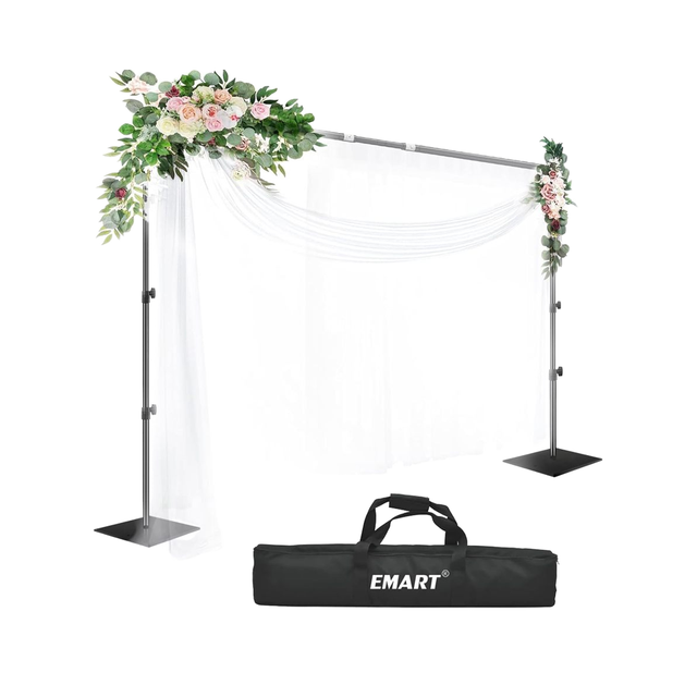 Heavy-Duty Adjustable 8.5ft Height 10ft Width Black Photo Backdrop Stand Metal Steel Pipe Drape Frame Kit Wedding Arch Wedding