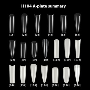 Super lange Wasserpfeife Nagels pitze Transparent ABS Natürlicher Sarg Ballerina Quadrat Stiletto Volle Abdeckung Französisch Falsche Nagels pitzen Kleber - Product Image 2