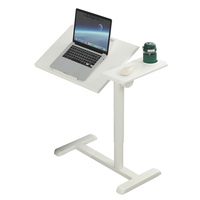 Table pneumatique pour ordinateur portable inclinable à retournement ADA Bureau mobile médical debout à hauteur réglable avec roues