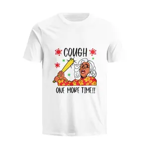 Grappig Ontwerp Hoest Nog Een Keer Print Katoen Oversized Zomer T-Shirt Voor Mannen Vrouwen Drop Shipping Custom Shirt T-Shirts Katoen