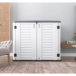 <span class=keywords><strong>Armoire</strong></span> <span class=keywords><strong>de</strong></span> rangement extérieure en plastique résine <span class=keywords><strong>de</strong></span> 26 pieds cubes, facile à assembler, en matériau HDPE. Abri <span class=keywords><strong>de</strong></span> <span class=keywords><strong>jardin</strong></span> en bois pour <span class=keywords><strong>tondeuse</strong></span> à gazon, générateur et outils - Product Image 1