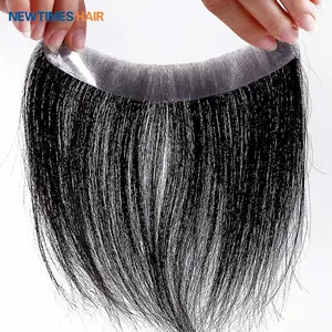newtimes hair repair thin skin men human hair line pu frontal piece hair patch toupee