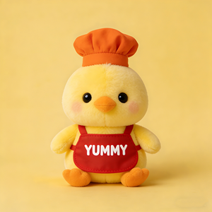 ตุ๊กตาไก่เชฟน้อยน่ารัก ตุ๊กตาไก่ขนนุ่มสวมหมวกเชฟ น่ากอด นุ่มนิ่ม สำหรับเด็ก - Product Image 1