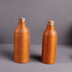 Bamboo Woven Thermos Handmade Insulated Kettle 600ml 400ml Reusable Hot Water Bottle Fashion Style - Product Image 2