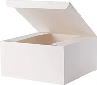 Boîte cadeau personnalisée 8x8x4 pouces, blanche, pour mariage, anniversaire, boîte écologique, personnalisable avec votre propre logo