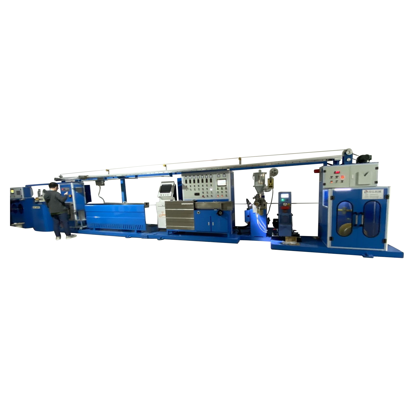 High Tenacity Material Extrusion Machine FEP / PTFE / PFA Coating Machine For Power Cable