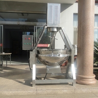 Marmite de mélange industrielle chauffée au gaz de 100L à 1000L avec agitateur, chaudière à double enveloppe pour aliments, lait de soja, pâte de viande
