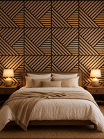 Panneau mural acoustique en bois 3D moderne, imperméable, style européen, pour salon, chambre à coucher