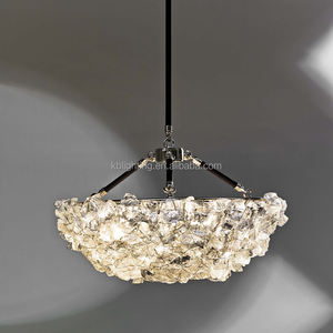 Pietre di cristallo naturale moderno stile semplice lampade a soffitto pendenti di cristallo di rocca per camera da letto - Product Image 1