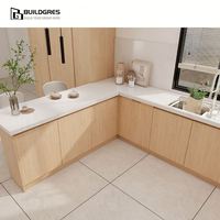 Armoires de cuisine shaker modernes en bois d'érable massif de haute qualité Buildgres Custom North Simple Design Classic Flat Pack Brillant