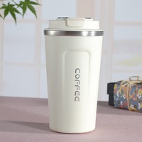 Gobelet isotherme de voyage 380 ml à double paroi avec logo personnalisé, impression typographique, design rétro classique, pour café et autres boissons