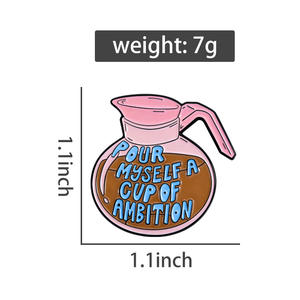 Pin <span class=keywords><strong>de</strong></span> Café con la Palabra 'Ambición', Estilo <span class=keywords><strong>de</strong></span> Juego <span class=keywords><strong>de</strong></span> Palabras Motivacional, 'Mezcla una <span class=keywords><strong>Taza</strong></span> <span class=keywords><strong>de</strong></span> Ambición', Frase para Amantes <span class=keywords><strong>de</strong></span> la Carrera, Regalo para Mochila - Product Image 6