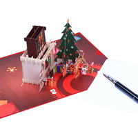 Carte de vœux de Noël 3D pop-up en papier écologique et recyclable, personnalisable avec message musical enregistrable, cadeau de fêtes, invitation