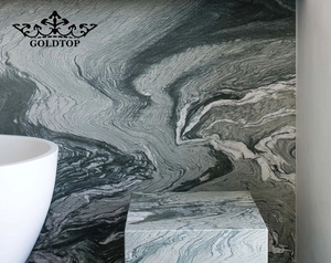 Goldtop Landscape Green <b>Marble</b> Waterproof Natural Stone Polished Slabs Countertops Vanity Top Floor Tiles Dining Table Hotel - Product Image 4