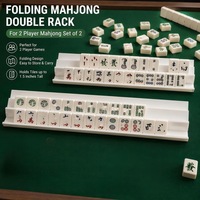 Supports de Mahjong américains Siamese de 20 pouces, règle de poussée double pour 2 joueurs, pour jeu de Mahjong à deux personnes