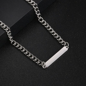Collar con Colgante de Barra Lisa de Diseño Sencillo, Superventas, con Logotipo Personalizado, Collar con Colgante de Acero Inoxidable - Product Image 5