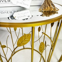 Ensemble de 2 tables d'appoint en métal Lander, table basse en fer doré, décoration moderne de luxe écologique pour la maison, salon, chambre à coucher