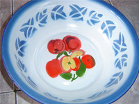 Vasque décorative en émail en promotion Lavabo sur pied en céramique avec revêtement émaillé et motif floral