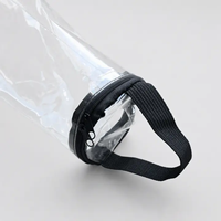 Sac de rangement transparent en PVC pour cartes de Mahjong américain, avec fermeture éclair et poignée, design écologique et durable, idéal pour les salles de Mahjong.