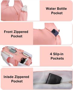 Échantillon gratuit Sac de sport personnalisé avec logo Sac de voyage tendance imperméable en polyester Sac de sport décoré de paillettes Sac de yoga - Product Image 5