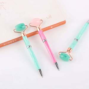 Bolígrafos de Lujo con Rodillo Facial de Jade y Logotipo Personalizado al por Mayor, Bolígrafos de Punta Redonda de 0.5mm con Tinta Azul, Bolígrafo Eterno Bonito - Product Image 2