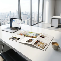 Cartes de visite et brochures personnalisées en gros avec logo, en papier couché A4 épais, pages pliées, impression offset pour livrets à emporter