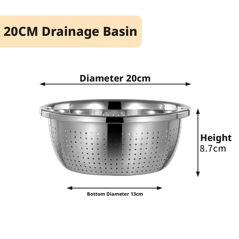 Bassin de drainage argenté 20 cm