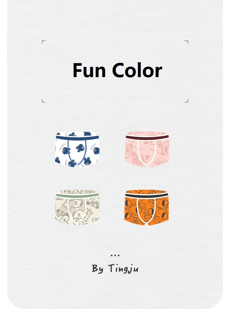 16-Colour Print Cotton-Blend Boxer Brief (BYH13): back view showing seat coverage and leg fit