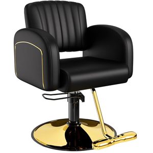 Nueva Silla de Estilismo Plegable de Cuero Resistente, Ajustable en Altura, Color Rosa, con Rotación de 360 Grados para Mujeres Peluqueras, para Sala de Estar - Product Image 3