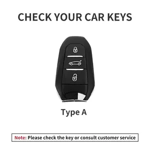 2 Étuis en cuir pour clés de voiture Peugeot 308 408 2008 <span class=keywords><strong>3008</strong></span> 4008 5008 Citroën C4 C4L C6 C3-XR Picasso DS3 DS4 DS5 <span class=keywords><strong>Porte</strong></span>-clés - Product Image 2