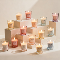 Vases à bougies en verre de luxe personnalisés en gros, vides, 9 oz, avec couvercle en métal et boîte