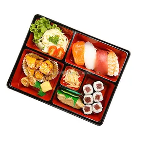 2024 New Lack Japanische Bento Box mit fünf geteilten Fächern Lunch Box Rechteckige Bento Box