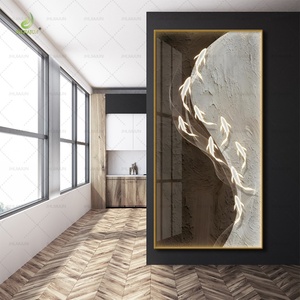 Pintura Mural de Lujo Personalizada al por Mayor con Impresión HD para Decoración del Hogar, Lienzo con Nueve Peces de Cristal y Porcelana con Luz LED - Product Image 6