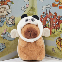 Mini porte-clés Capybara mignon personnalisé, Peluche en tissu polyester, Techniques brodées pour le soulagement du stress pour anniversaire