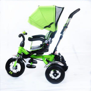 Vélo pour bébé pliable à pneus gonflables pour 2 ans Photos/Vélo à 3 roues avec barre de poussée/Vélo pour enfants 4 en 1 avec parapluie et panier arrière - Product Image 5
