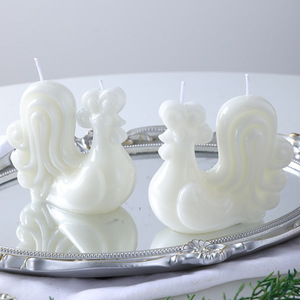 3D Rooster Figurine <b>Candle</b> <b>Red</b> Gold White Cock Shape Wax <b>Candle</b> For Festival Home Tabletop Decoration - Product Image 2