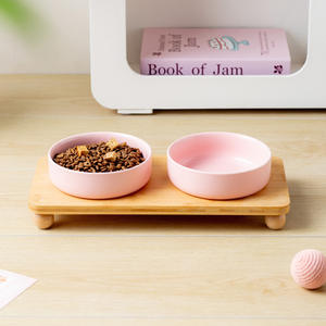 Produttore di Accessori per Animali Domestici Doe, Ciotola per Cani e Gatti in Ceramica con Cornice in Legno, Vari Colori, Vendita all'Ingrosso - Product Image 4