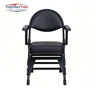Chaise de stade pliable robuste avec porte-gobelet, siège rembourré en cuir, chaise pour événements, arènes, salles de concert, terrains de sport, mobilier - Product Image 4