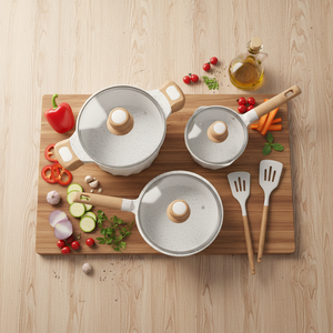 Cooklover – Le <span class=keywords><strong>meilleur</strong></span> produit de cuisine de Chine : Ensemble de mini-casseroles en aluminium noir au design moderne avec couvercle en verre pour cuisinière à gaz domestique - Product Image 2