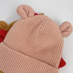 Bonnet unisexe pour enfants à carreaux brodé à la main, mignon, chaud, 4 saisons, bonnet de bébé commun pour les voyages - Product Image 4