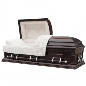 Jingyue Tong HY-AC030 Solid Cherry Wood Coffin/Casket High Quality Matte Finish Funerals Supplies Wholesale